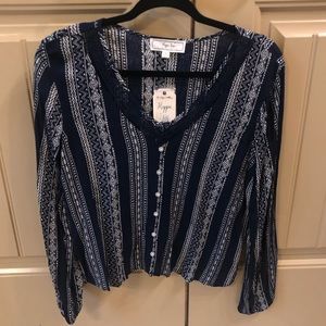 Hippie Rose Crochet Trim Blouse